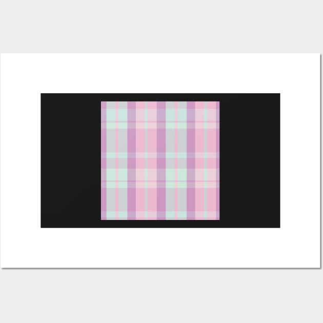 Pastel Aesthetic Aillith 2 Hand Drawn Textured Plaid Pattern Wall Art by GenAumonier